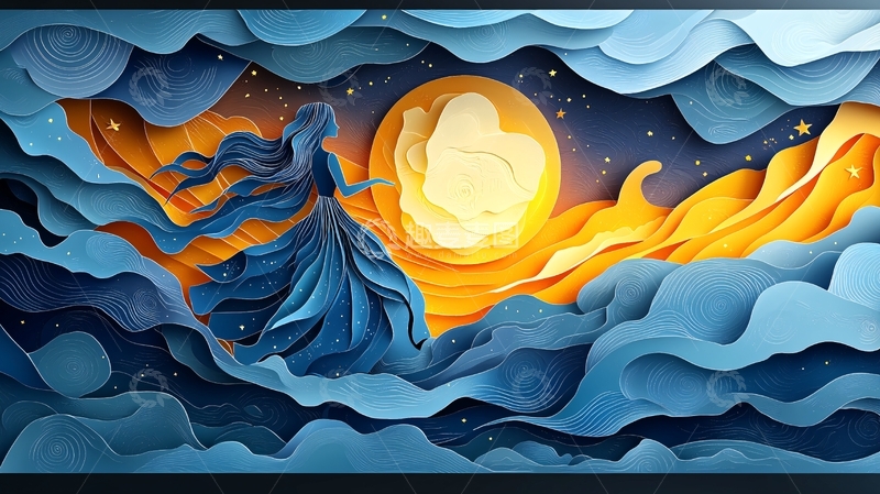 高清大图下载【趣麦麦图】纸艺女孩