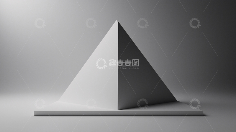 高清大图下载【趣麦麦图】单色几何白色金字塔