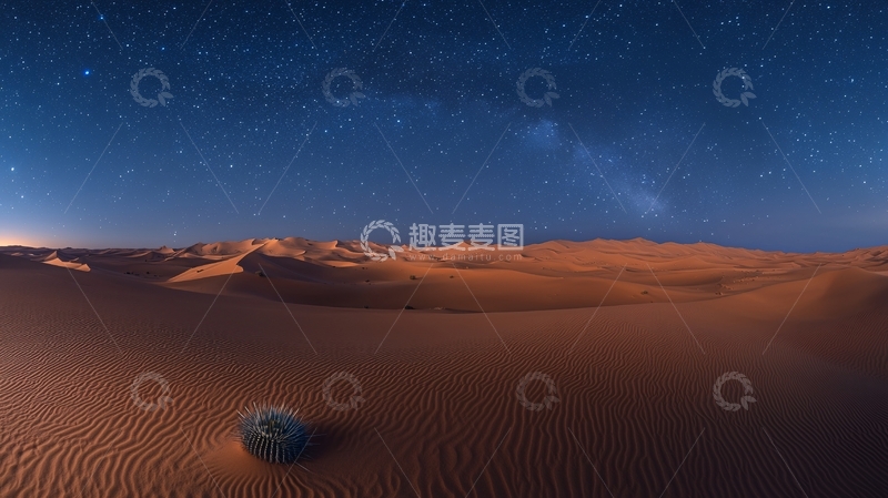 高清大图下载【趣麦麦图】沙漠星空