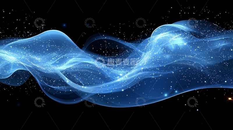 高清大图下载【趣麦麦图】蓝色星云飘带