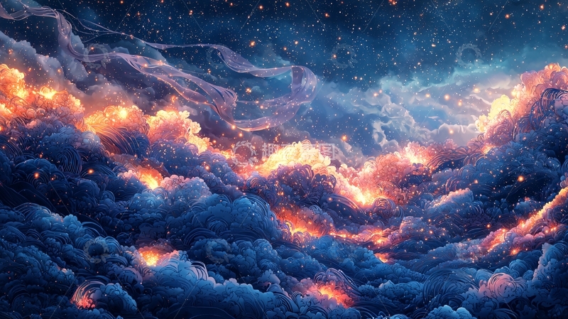高清大图下载【趣麦麦图】星云火焰云彩