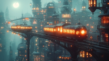 蒸汽朋克城市列车