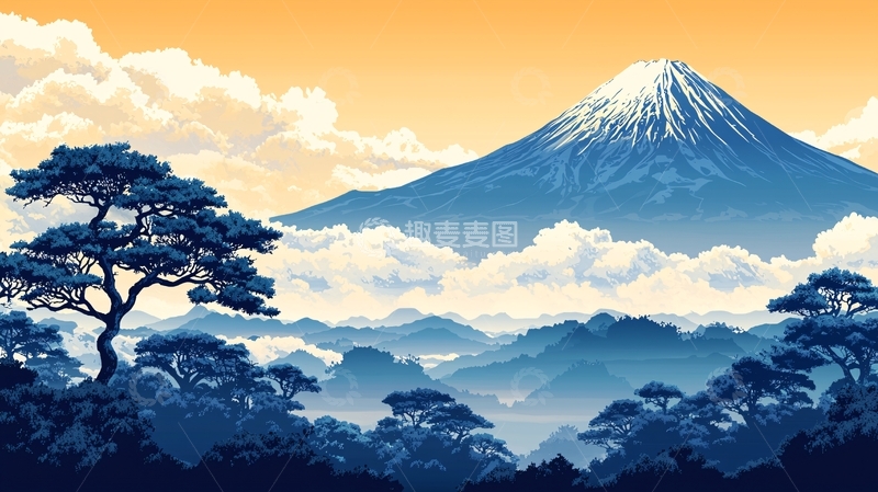 高清大图下载【趣麦麦图】富士山日出5