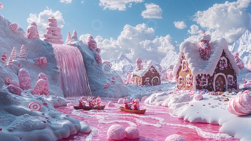 高清大图下载【趣麦麦图】粉色糖果屋
