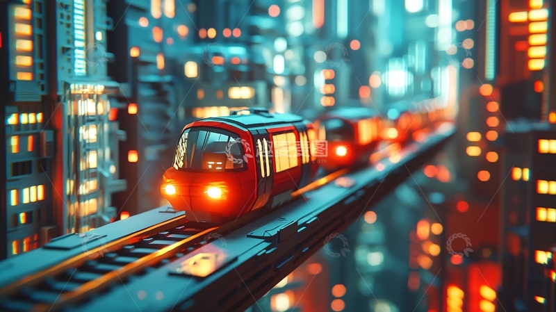 高清大图下载【趣麦麦图】未来都市列车