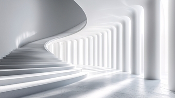 现代简约白色螺旋楼梯