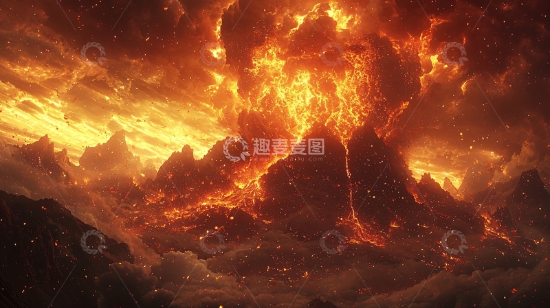 高清大图下载【趣麦麦图】火焰山脉