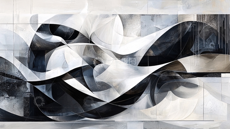 高清大图下载【趣麦麦图】黑白抽象画