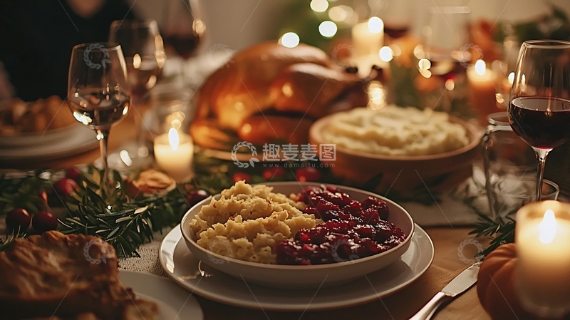 高清大图下载【趣麦麦图】温馨的感恩节晚餐