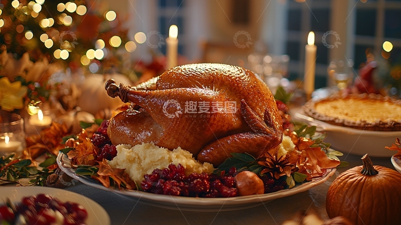 高清大图下载【趣麦麦图】烤火鸡盛宴