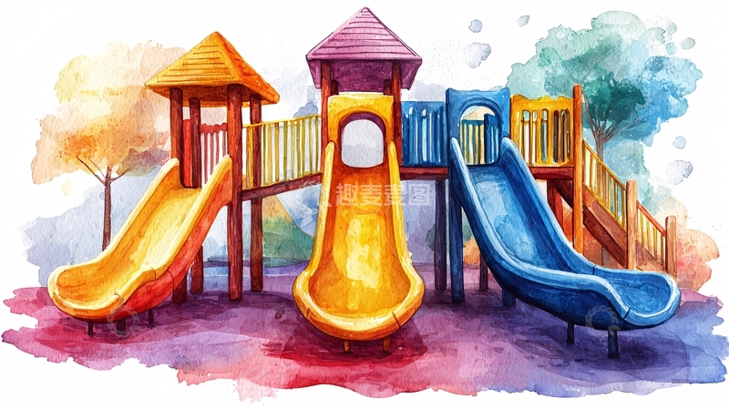 高清大图下载【趣麦麦图】彩色儿童游乐场