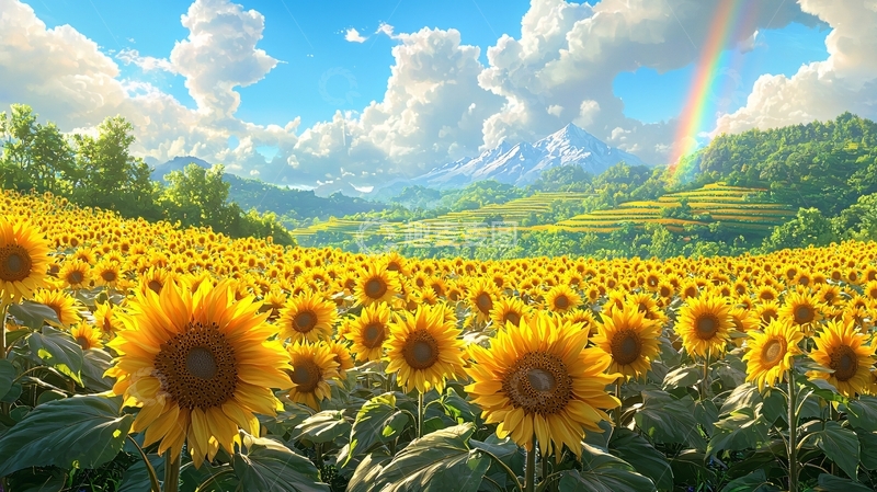 高清大图下载【趣麦麦图】向日葵花海