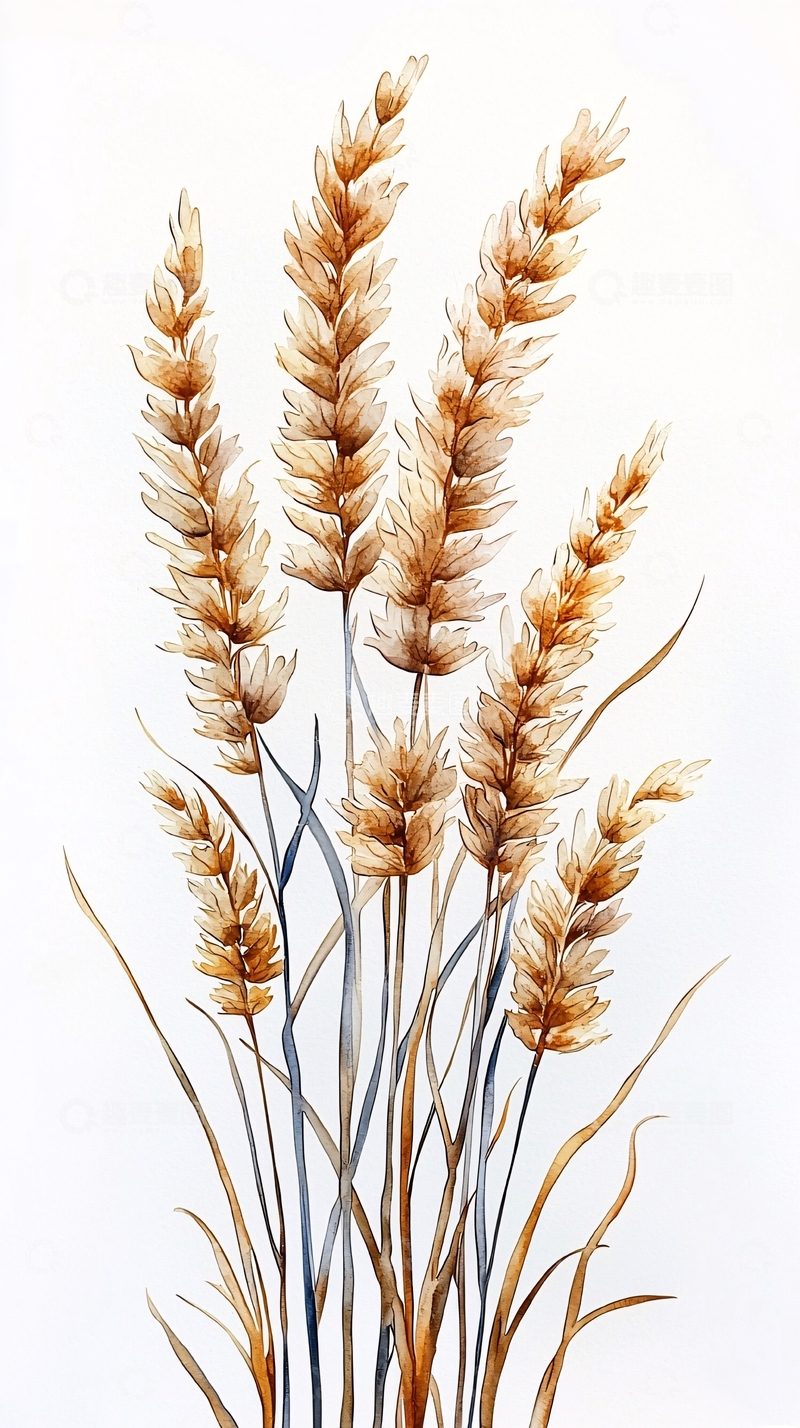高清大图下载【趣麦麦图】水彩麦穗