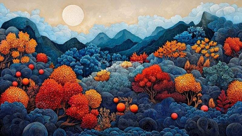 高清大图下载【趣麦麦图】梦幻彩色山峦