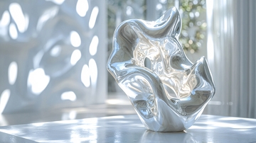 光滑金属抽象雕塑