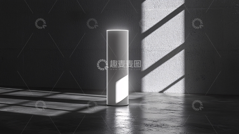 高清大图下载【趣麦麦图】极简风格白色长方体灯柱