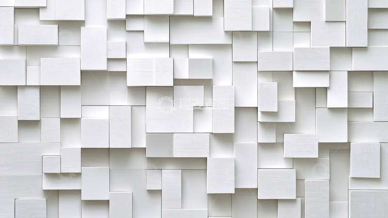 高清大图下载【趣麦麦图】白色立体方块背景