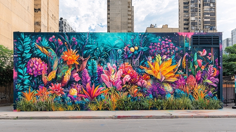 高清大图下载【趣麦麦图】彩色壁画