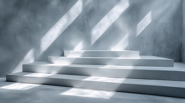 灰色水泥阶梯光影