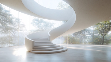 现代极简白色螺旋楼梯