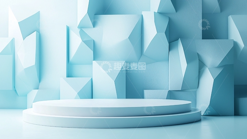 高清大图下载【趣麦麦图】蓝色几何背景