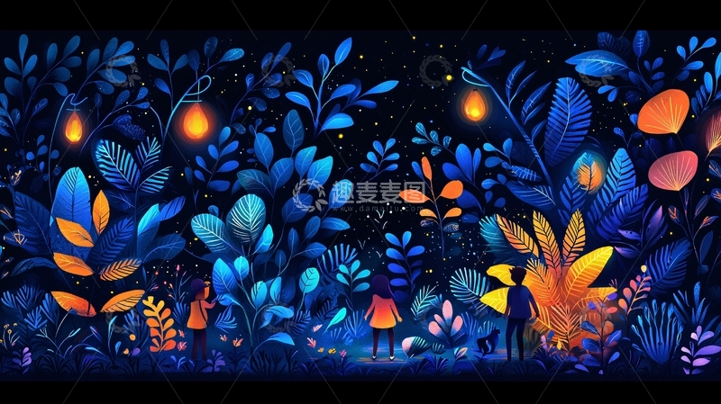 高清大图下载【趣麦麦图】夜晚森林