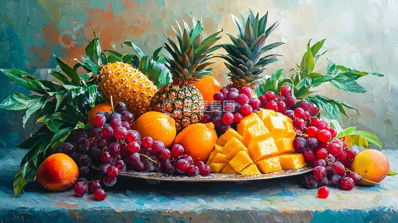 高清大图下载【趣麦麦图】水果静物油画