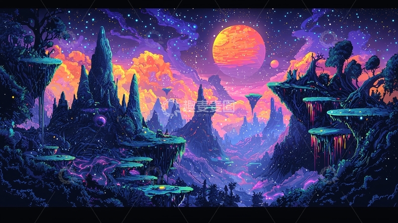 高清大图下载【趣麦麦图】奇幻星球风景