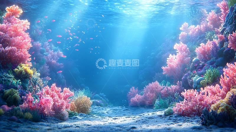 高清大图下载【趣麦麦图】海底珊瑚礁梦幻景色