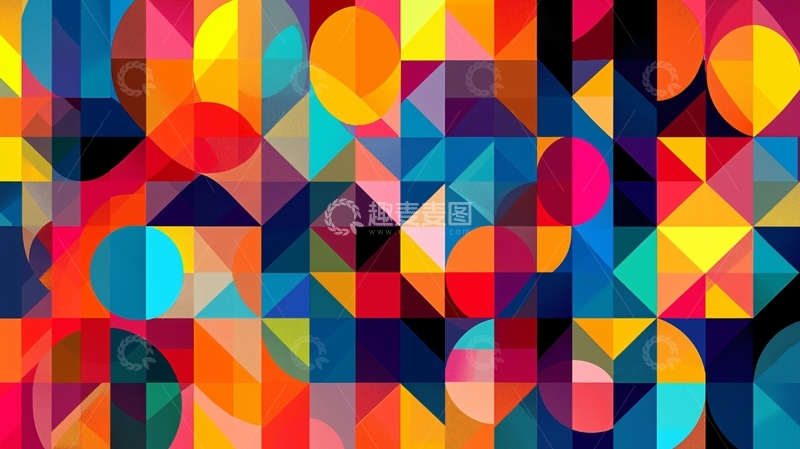 高清大图下载【趣麦麦图】抽象几何彩色图案