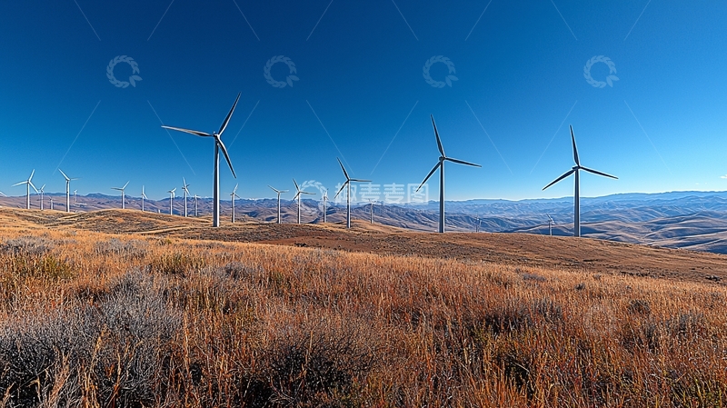 高清大图下载【趣麦麦图】风力发电场广阔景色