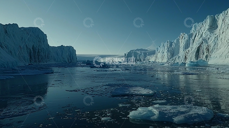 高清大图下载【趣麦麦图】极地冰川壮阔景色