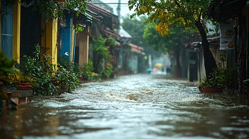 暴雨后的街道积水
