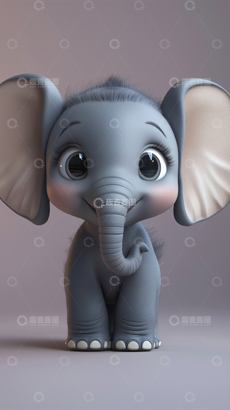 高清大图下载【趣麦麦图】可爱卡通小象