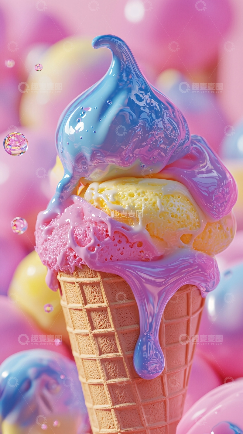 高清大图下载【趣麦麦图】梦幻冰淇淋