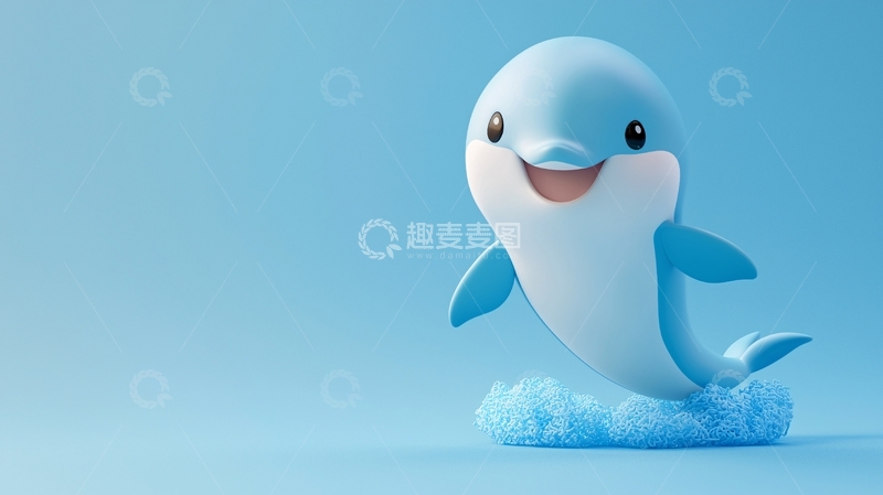 高清大图下载【趣麦麦图】可爱卡通小海豚