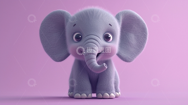 高清大图下载【趣麦麦图】可爱卡通小象