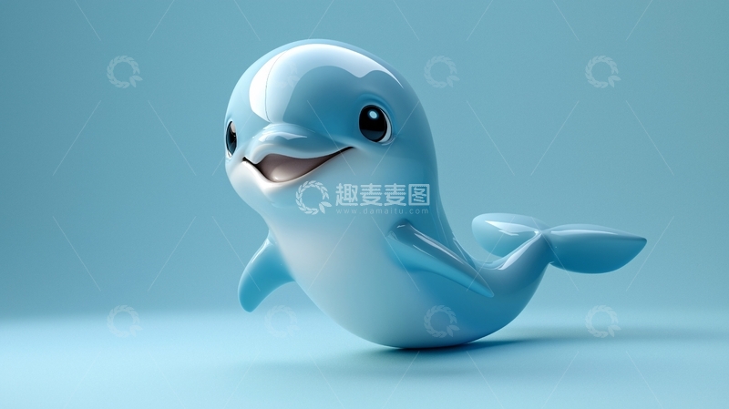 高清大图下载【趣麦麦图】卡通可爱海豚