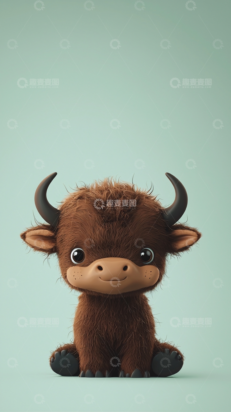 高清大图下载【趣麦麦图】卡通小牦牛