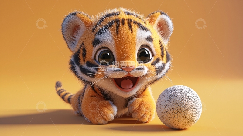 高清大图下载【趣麦麦图】可爱卡通小老虎