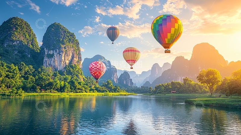 高清大图下载【趣麦麦图】热气球