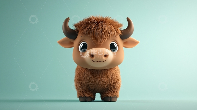 高清大图下载【趣麦麦图】卡通牦牛