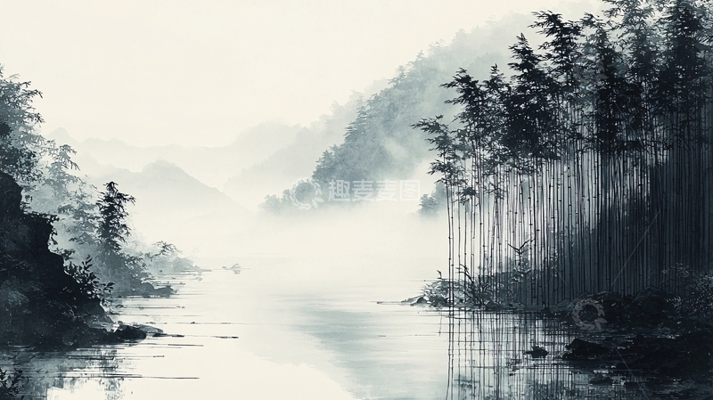 高清大图下载【趣麦麦图】水墨画山水