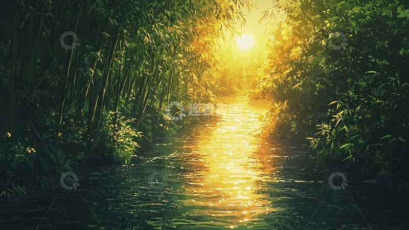 高清大图下载【趣麦麦图】阳光森林小路