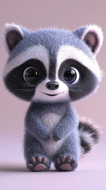 超萌卡通小浣熊