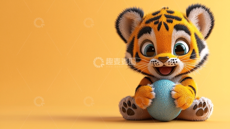 高清大图下载【趣麦麦图】卡通小老虎