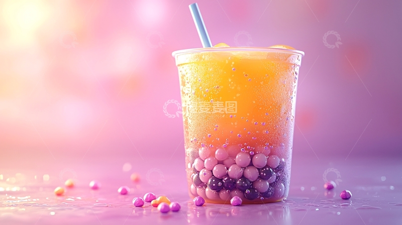 渐变色果味饮品