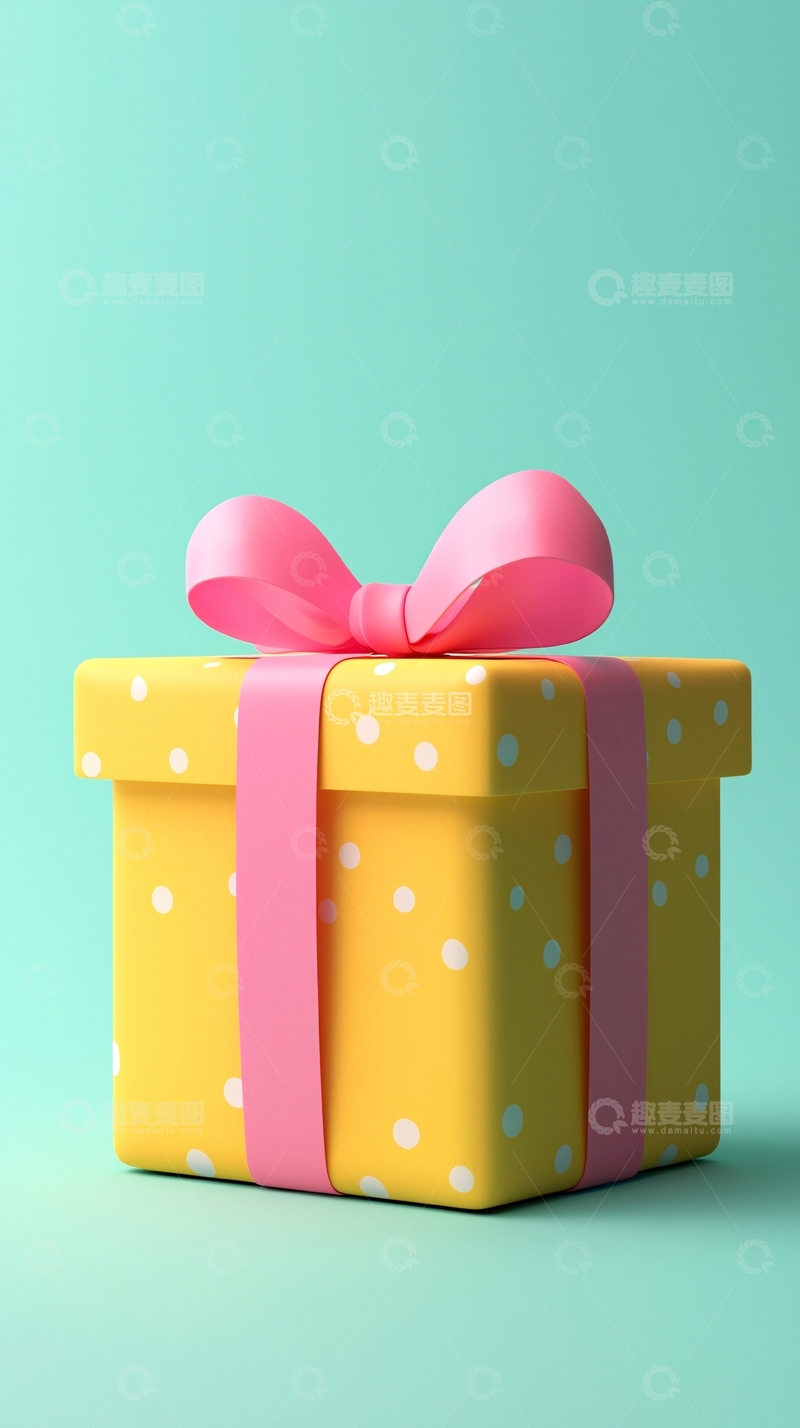 高清大图下载【趣麦麦图】黄色礼盒