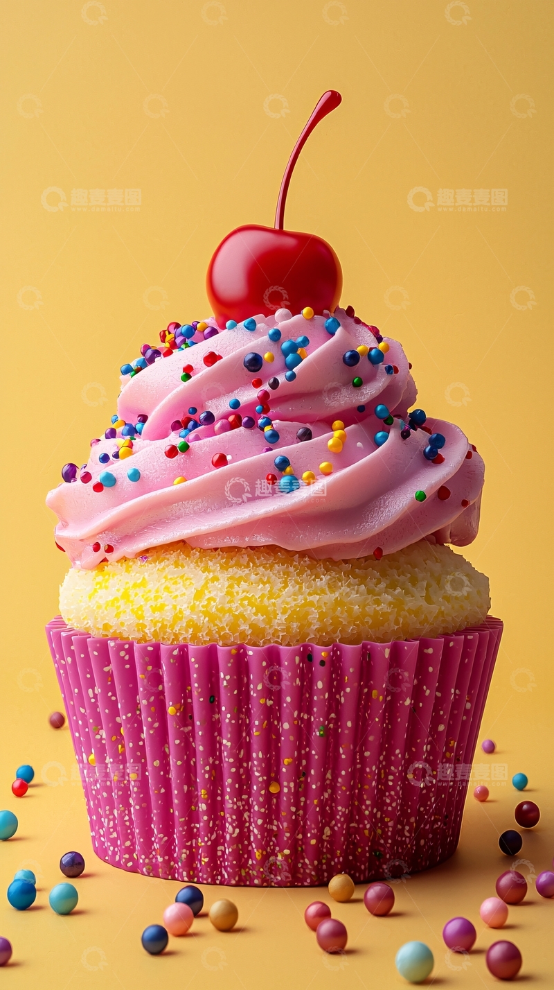 高清大图下载【趣麦麦图】粉色杯子蛋糕