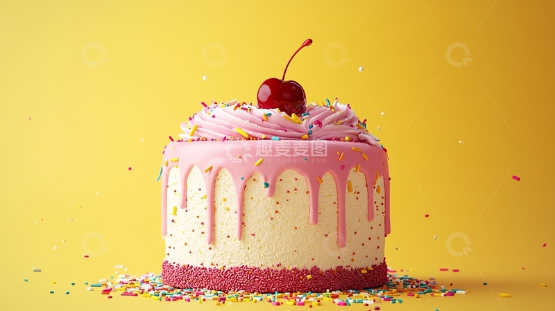 高清大图下载【趣麦麦图】粉色奶油蛋糕